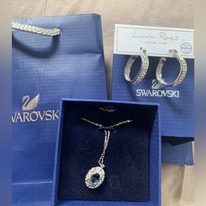 NEW Swarovski pendant and earrings sterling silver